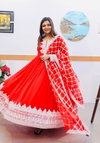 8986 Red Faux Georgette Anarkali Readymade Suits Catalog